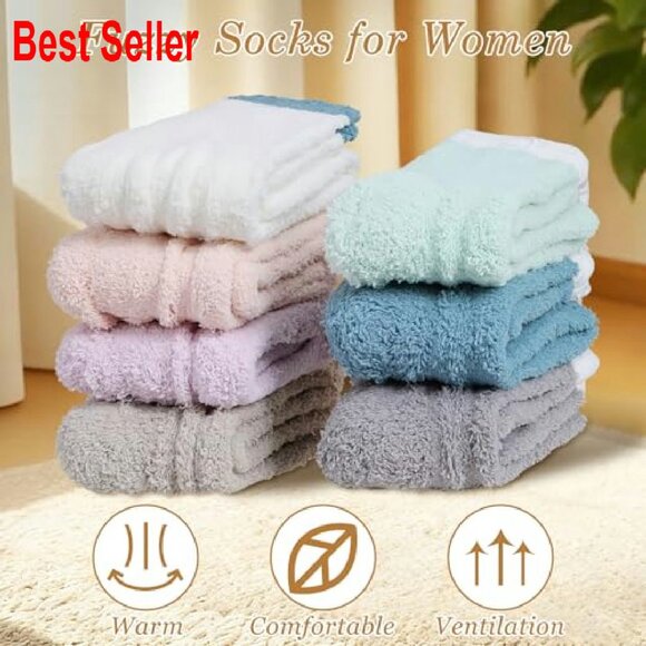 Cozy Fuzzy Winter Socks Fluffy Warm Slipper Socks Chic Comfortable - Picture 5 of 8